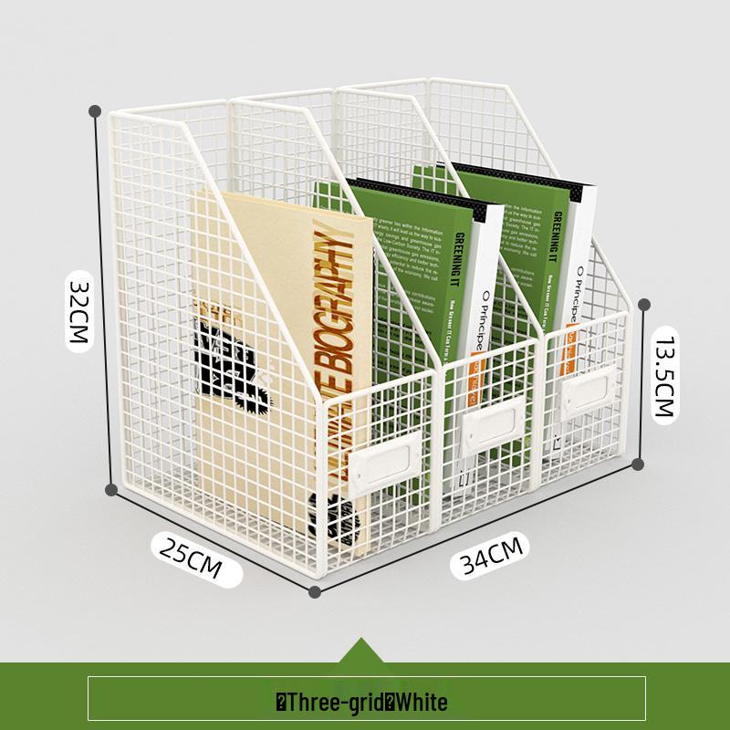 Sturdy Metal Desktop File Organizer and Bookshelf
