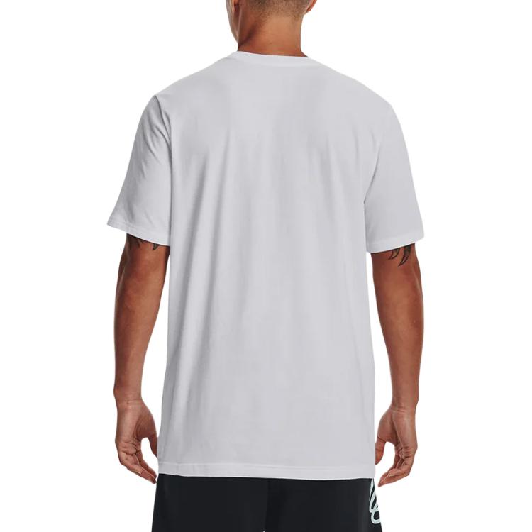Under Armour Printed Letter Pullover Crew Neck Short Sleeve T-Shirt Men Tops White 1374212-100