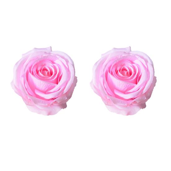 2 шт. Реалистичные головки искусственных роз Искусственный шелк Без стебля Головки роз для поделок Свадьба Центр стола на детский праздник розовый