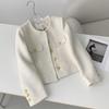 Fall Spring Women Cardigan Coat Single Breasted Long Sleeve Solid Color Loose OL Commuting Style Dating Shopping Jacket