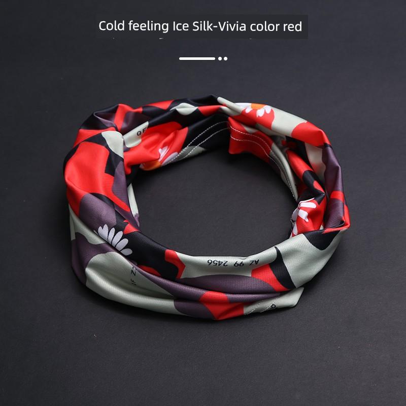 Outdoor Sun Protection Bandana Ice Silk Fishing Headscarf Summer Men's and Women's Face Covering Riding Mask Neck Guard Scarf Sports Thin