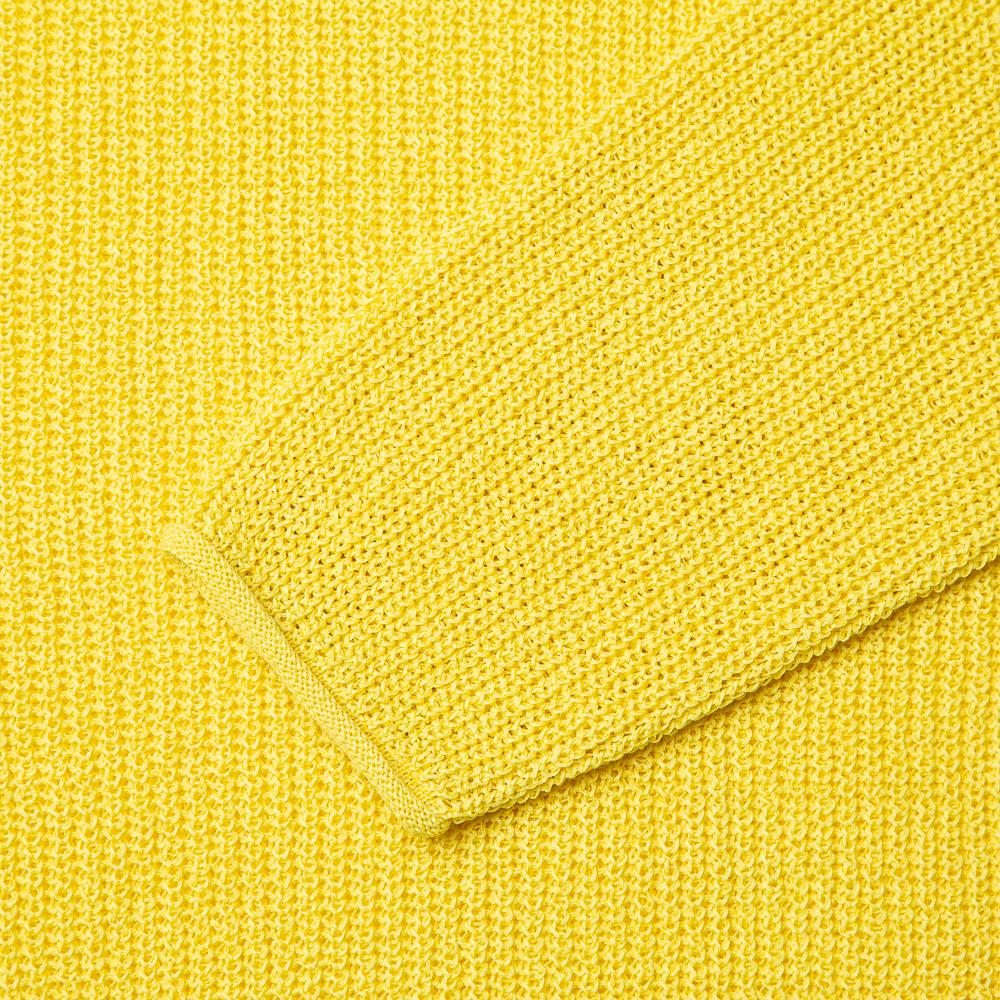 VERNO Half_Cardigan_Stitch Crewneck_Knit Yellow