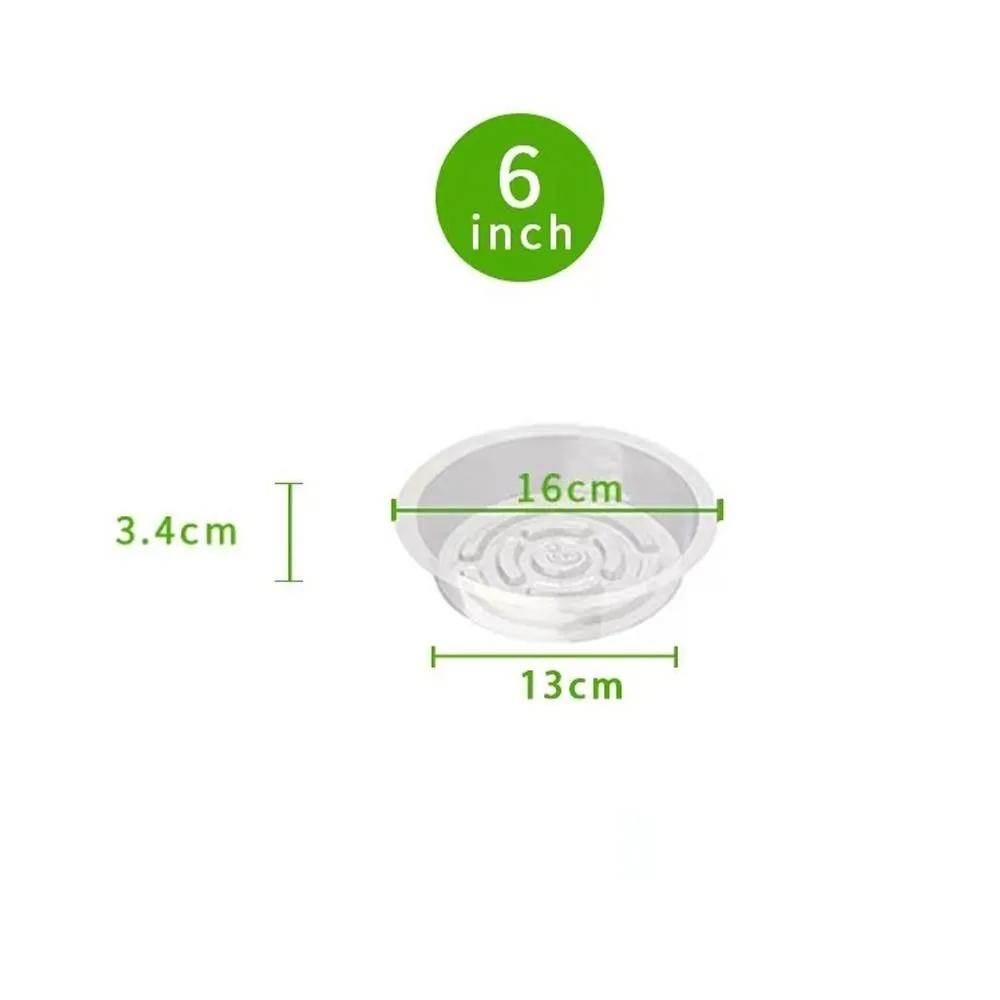 5pcs 6/8/10/12 Inch Plastic Flower Pot Tray Transparent Anti-slip Drip Trays Sturdy Round Plant Base Indoor Outdoor