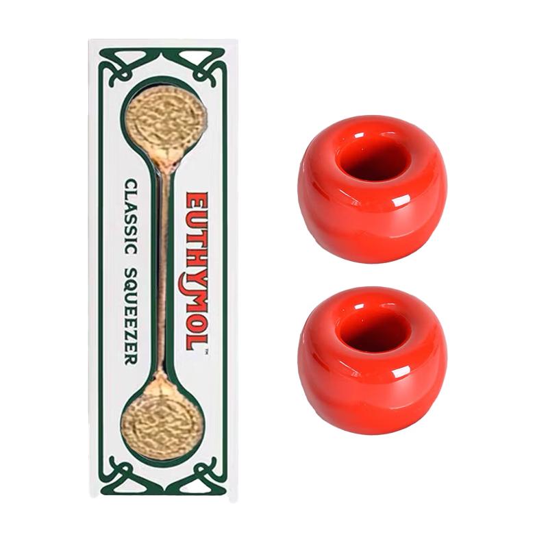 

Bamboo Salt Gold Toothpaste Dispenser & Ceramic Holders Set