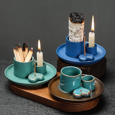Nordic Ceramic Candle Holder Incense Burner Tray  for Aromatherapy Dinner Table Decor Zen Home Accessories & Gifts