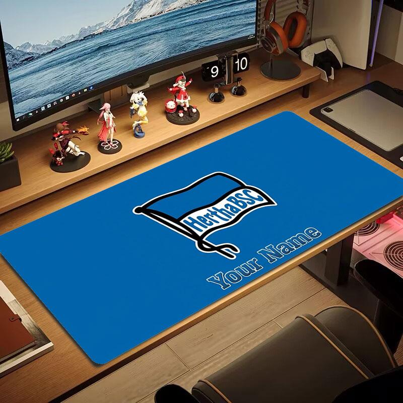 Hertha BSC Custom Name Large Size Mouse Pad Large Gaming Table Cushion Non-slip Laptop Tablet Big Mousepad XXL Mat Mini PC Playmat With Lock edge