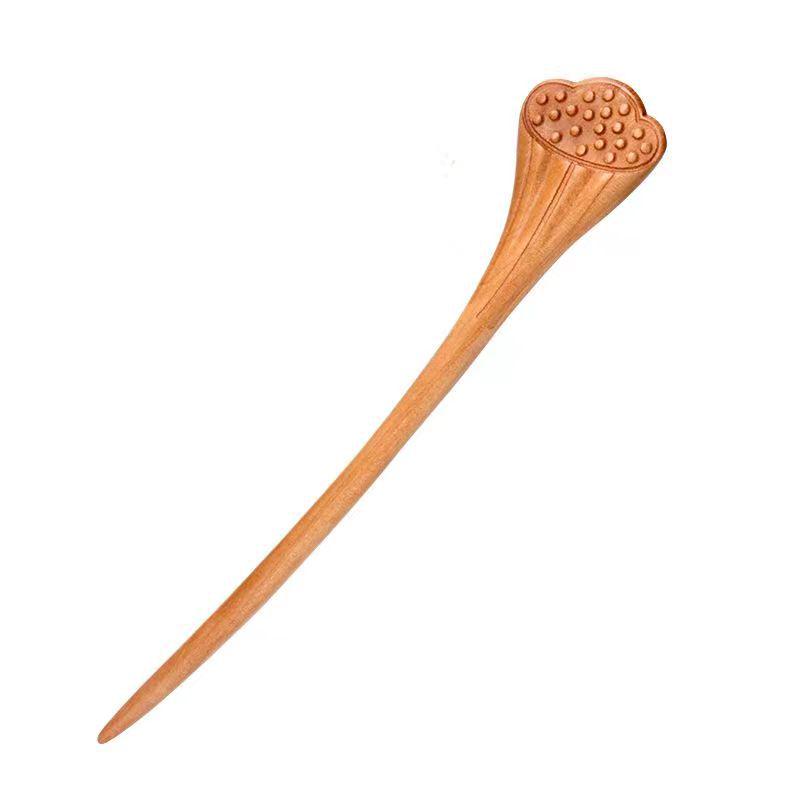 Elegantná zlatá sponka do vlasov z hodvábu a santalového dreva - Čínsky retro štýl vlasového doplnku