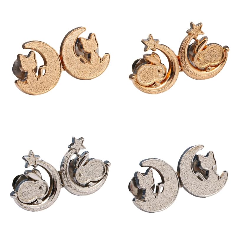 

4Pairs Moon Shape Jeans Pants Waist Button Adjustable Pants Waist Tightener Jeans Button for Jeans, Skirts, Pants 1