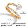 Youthway Geometric Zircon Open Rings For Women Minimalist 18K Gold PVD Plated Stainless Steel Rings Fashion Jewelry Gift