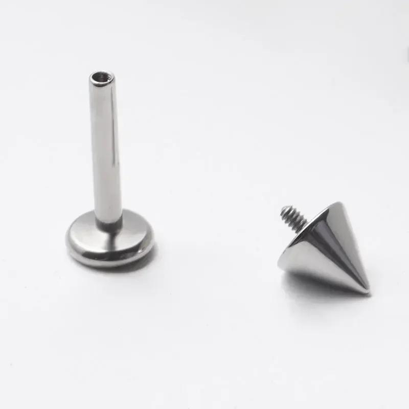 10pcs Implant Grade F136 Titanium Gothic Spike Labret Tragus Helix Bar Lip Bar Rings Stud Cartilage Ear Piercings Body Jewelry