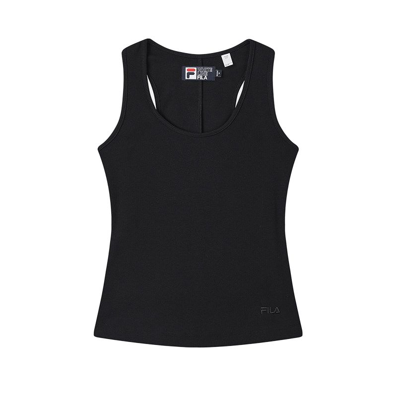 FILA Original Fashion Casual Simple Knit Sleeveless Vest Women tops Black F51W529103F-BK