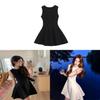 Sophisticated Black Cotton Blend A Line Sleeveless Dress For Summer Elegant Womens Fashion