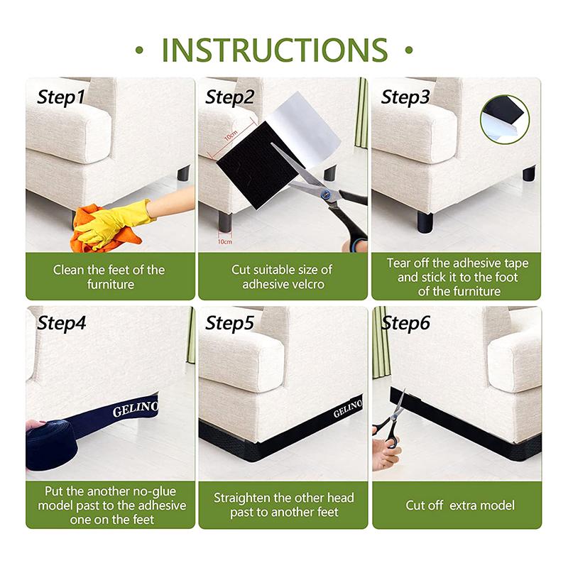 3/6/10M Sofa Toy Blocker Dustproof Adhesive Strap Under Couch Blocker Adjustable Sofa Edge Baffle Fixed Strap Interceptor