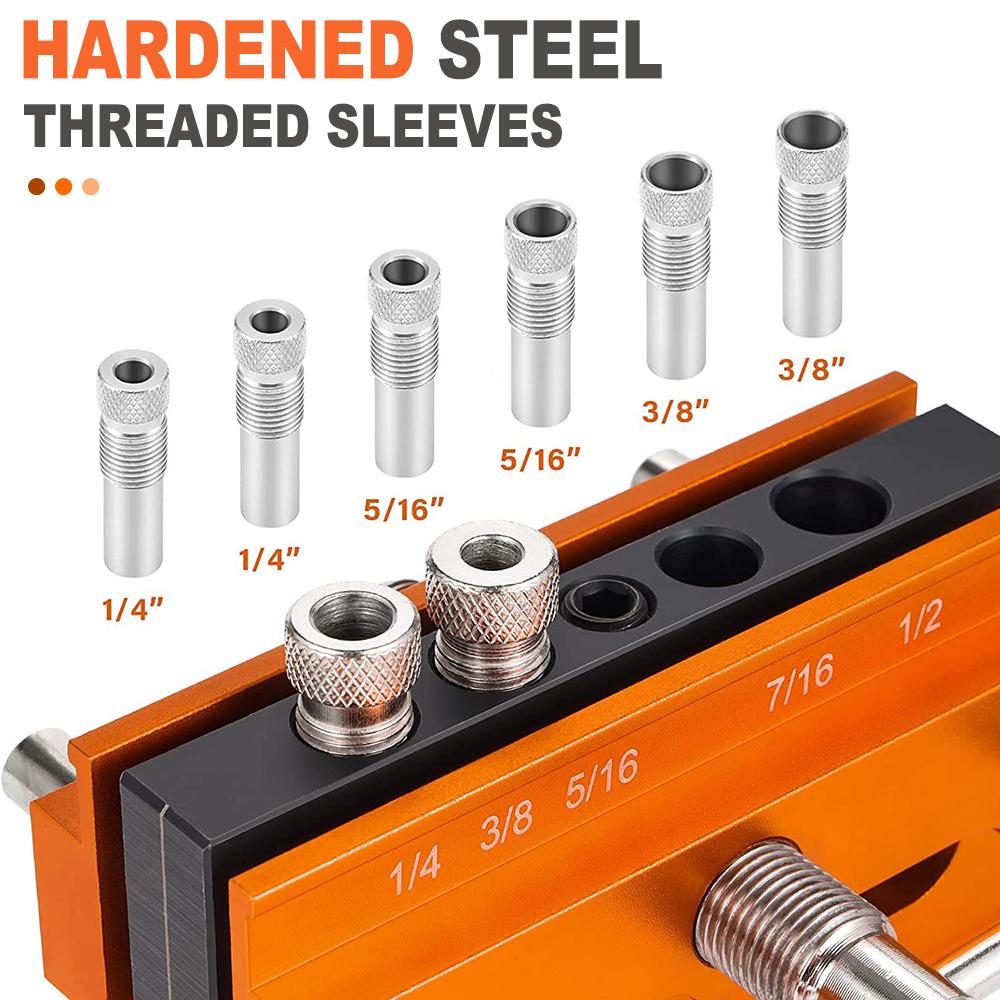 Self-Centering Doweling Jig Kit Vertical Center Puncher Pocket Hole Jig Drill Guide Woodworking Tools