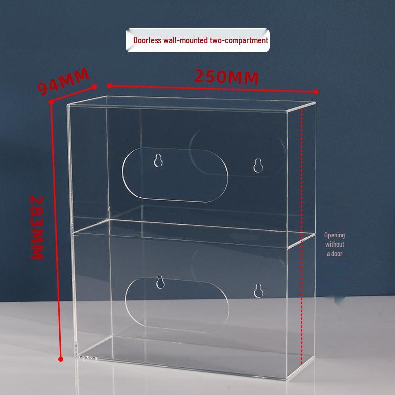 Punch-Free Wall-Mounted Acrylic Storage Box for Hats, Shoes, Gloves, and Masks