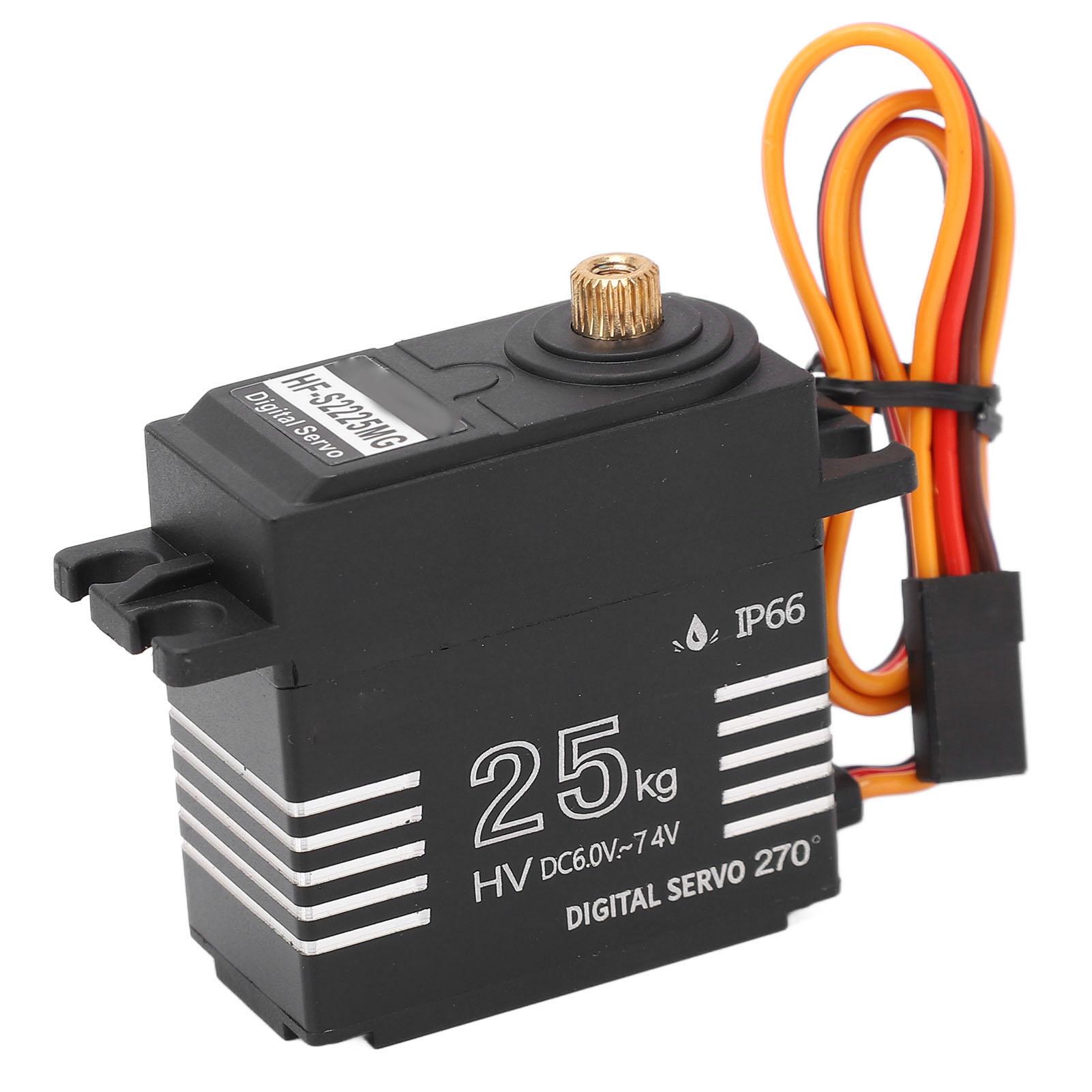 

HOBBYFANS 25kg Stainless Steel Gear High Torque Servo Waterproof Digital Servo for 1:8 1:10 RC Car Boat Robot