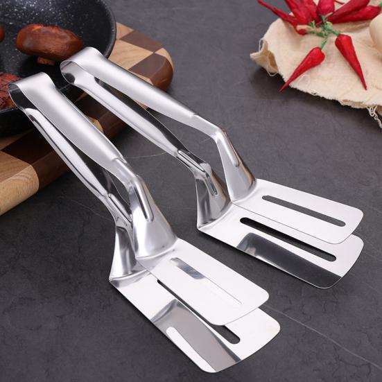 1Pcs Stainless Steel Spatula Tong Long Handle Multifunction BBQ Steak Meat Fish Frying Bread Serving Kitchen Food Flip Shovel Grill Clamp