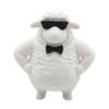 Cute Cool Sheep Figurine 3D Printed Small Lamb with Sunglasses And Bow Necktie Novelty Animal Sculpture for Home Office Desk Decor