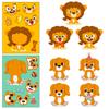 6 Photos/package of Small Animals Face-changing Stickers Puzzle DIY Stickers New Products Children's Puzzle Toys Puzzle Doodle Stickers