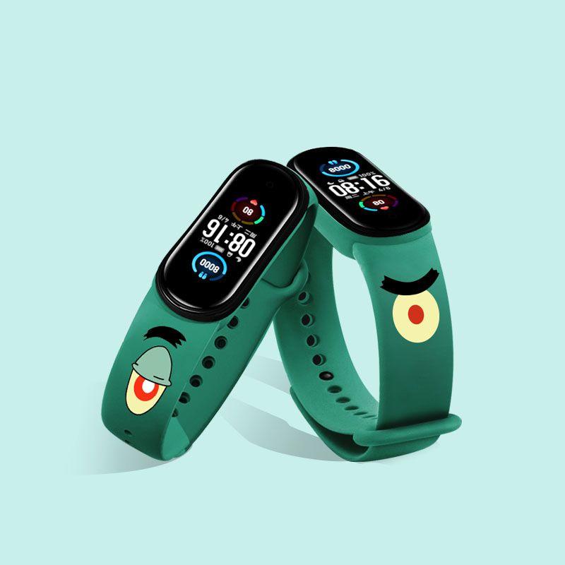 

Силиконовый ремешок для Xiaomi Mi Band 3/4/5/6 Регулируемый и удобный браслет для спорта Eyes,For Mi 5/6