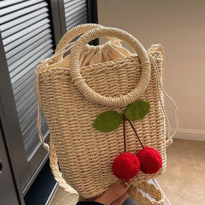 תיקים פופולריים תיקי קרוסבודי תיקי נשים נישה תחושה יוקרתית תיק ראטן נשים תיק כתף נשים בסגנון חופשה