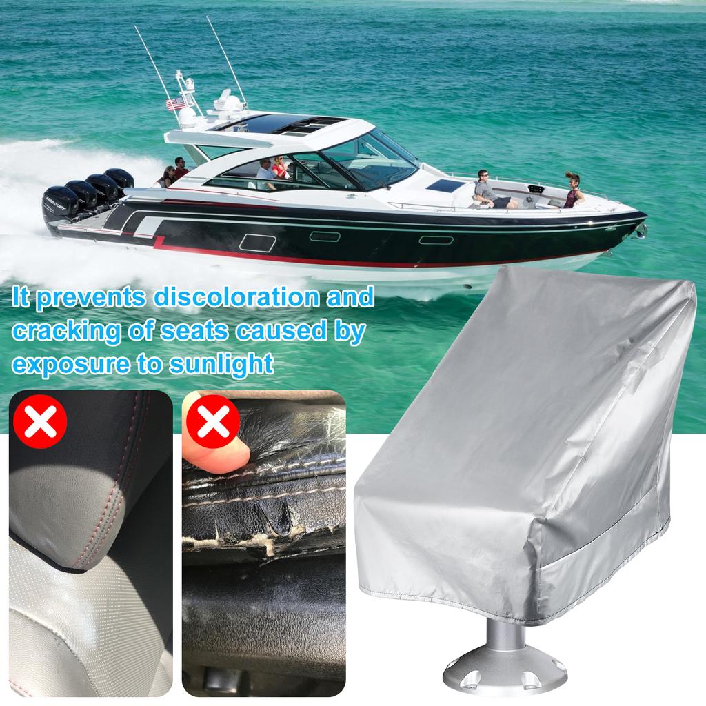 Boat Seat Cover Waterproof Outdoor Foldable Boat Canvas Seat Covers Durable Weather Resistant Chair Sleeve Protective Cover