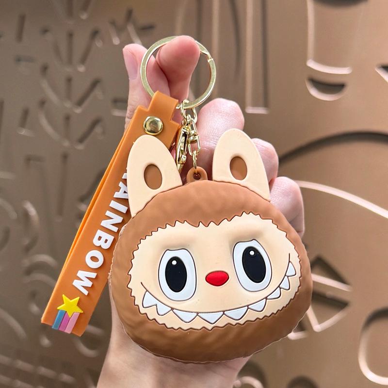 Cartoon Cute Labubu Coin Purse & Keychain Card Holder – Children's Gift & Earphone Bag