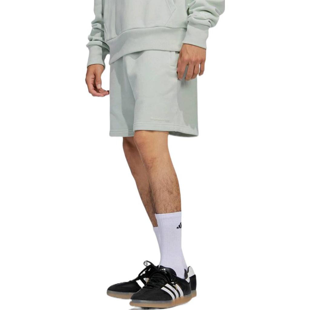 Adidas Originals X Pharrell Williams Solid Logo Print Drawstring Sports Shorts Unisex Shorts Linen-Green HS4822