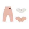 Soft Modal High Waist Leggings 1P Bib 2P Red 24M [Konny] + I-set (SALMON, Flower, Salmon)