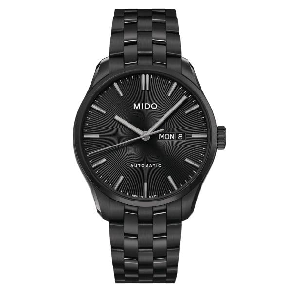 

Watch BELLUNA Black Dial Stainless Steel Sapphire Crystal Automatic 5 ATM Water Resistant Swiss Watch Brand [Mido] Self-winding 41.5MM