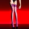 Sexy Women 0D Thin Oil Glossy Shiny Pantyhose Lace Sheer See Through Maid Stockings Shaping Elastic Sock Overknee