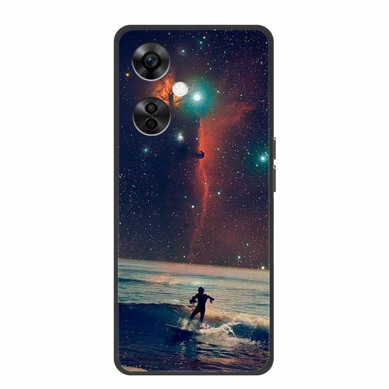 For OnePlus Nord CE 3 Lite 5G Cases Black Silicone Soft Cute Cat Rose Case For OnePlus Nord CE 3 5G Heart Lion Luxury TPU Cases