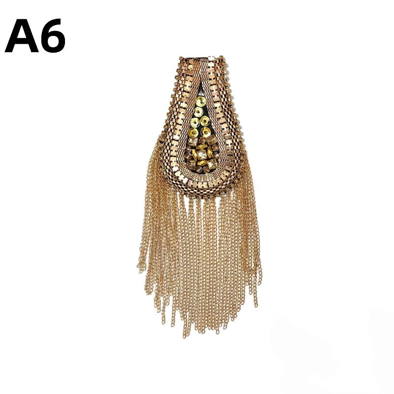 1Pc Fashion Handmade Shoulder Jewelry Tassel Rhinestones Epaulettes Clothing Accessories Brooch Epaulet Shoulder Brooches Gift