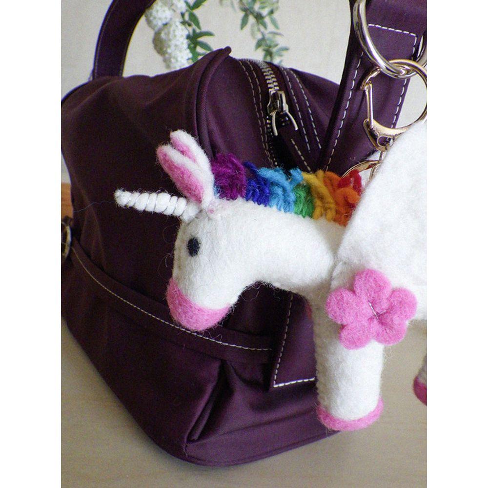 MGR Nepal Felt Unicorn Keyring (NEPAL WOOL UNICORN KEYRING)
