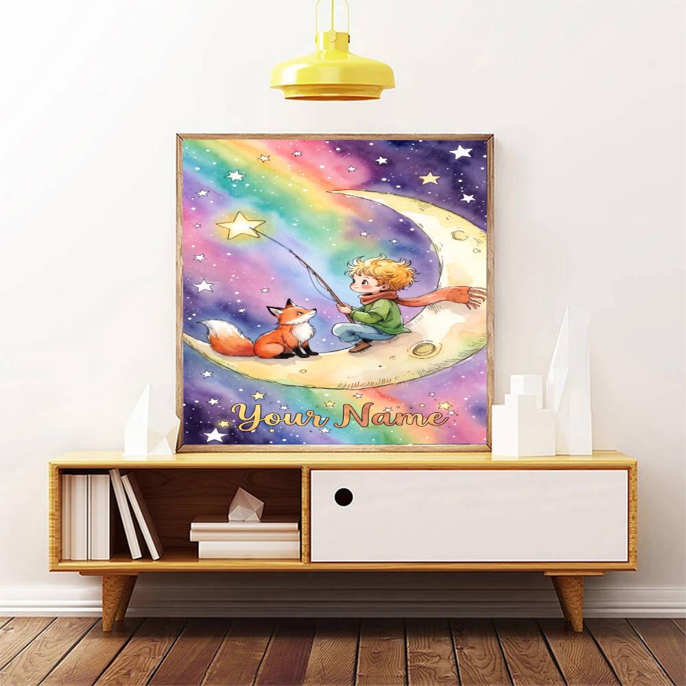 Little Prince Personalized Name Round Diamond Painting Kit Diamond Embroidery Painting Rhinestones Mosaic Frameless Handwork Decoration Arts