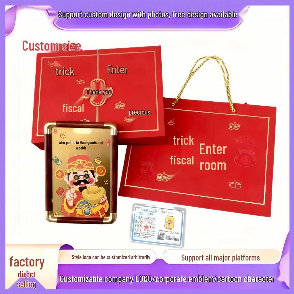 Gold Creative Company Logo Photo Frame Ornament - 999 Pure Gold Souvenir Gift