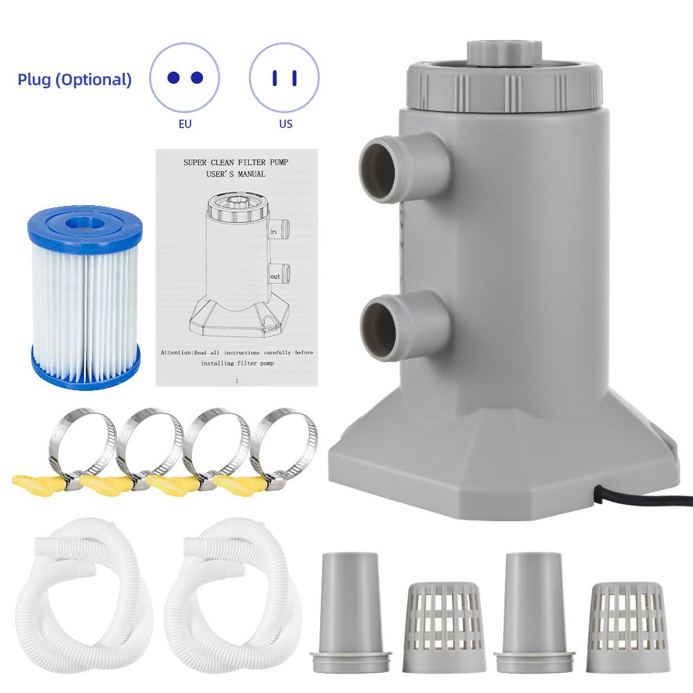 Cartridge Filter Pump for Above Ground Pools 55W 250L/H Flow Rate Low Noise Improved Circulation