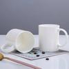 Pure White Cup Classic Simak Cup Color Glazed Ceramic Water Cup Household Coffee Cup Large Capacity Milk Cup