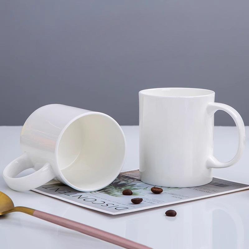 Pure White Cup Classic Simak Cup Color Glazed Ceramic Water Cup Household Coffee Cup Large Capacity Milk Cup