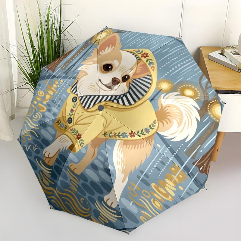 

1pc Raincoat Dog Automatic Opening/Closing Folding Umbrella with 8 Ribs,Windproof Portable Sunshade Umbrella Holiday gift yy260401013