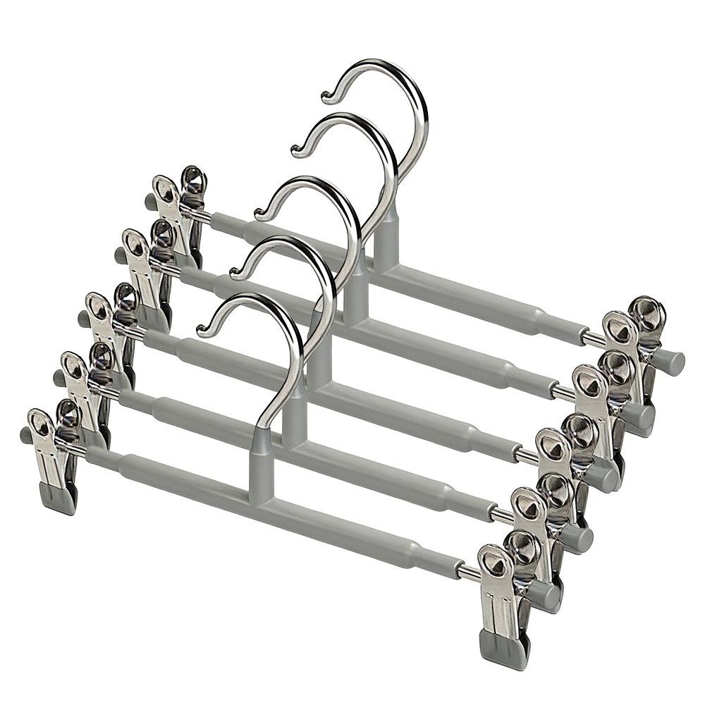 Многофункциональные регулируемые вешалки для брюк с зажимами ветрозащитные не оставляющие следов зажимы для одежды нескользящие вешалки для юбок серый 1790₽