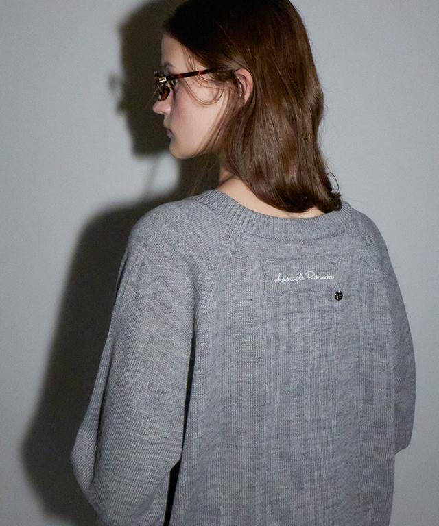 RONRON Cozy Loose Fit V Neck Knit Melange Gray