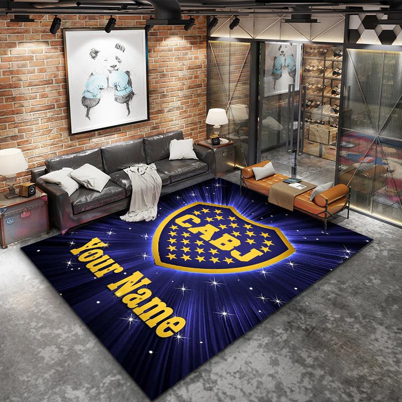 Boca Juniors Crest Custom Name Carpet Rug For Living Room Bedroom Home Sofa Decoration Kids Play Nonslip Floor Mat