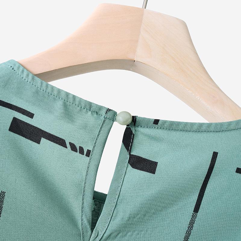 Women's Army Green Muslim Print Casual Fashion Set