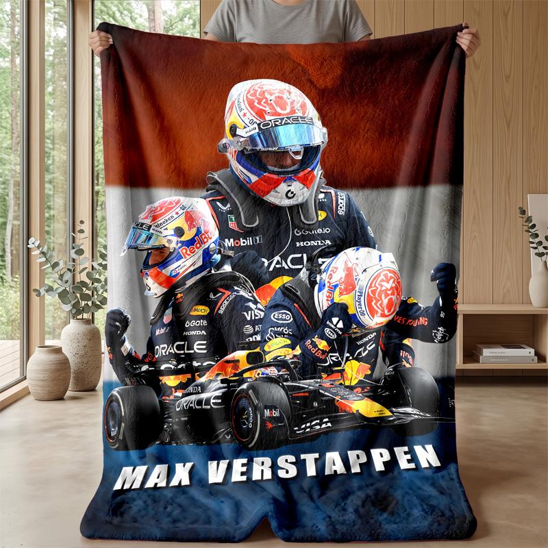 Max Verstappen Flanell Fleece Decke Gemütlich Warm Überwurfdecke für Sofa Bett Reise Ganzjahresgebrauch