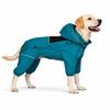 Waterproof dog raincoat with removable hood Outdoor full-body dog jacket Windproof and snow-proof all-season jacket