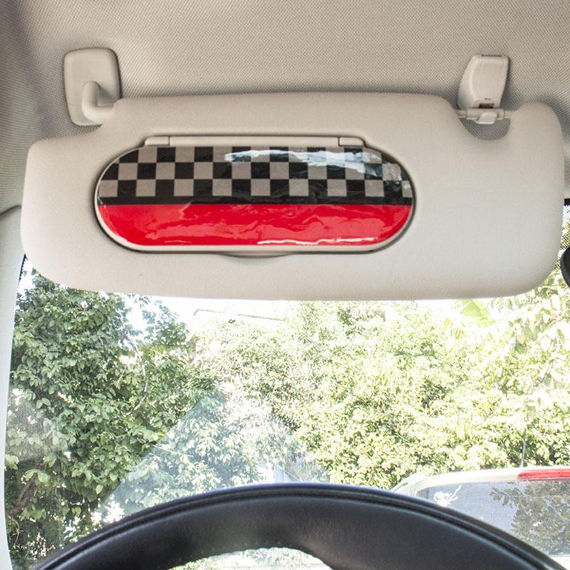 Car Epoxy Stickers Sun Visor Makeup Mirror Back Decals Decoration For Mini Cooper F55 F56 Interior Decorative