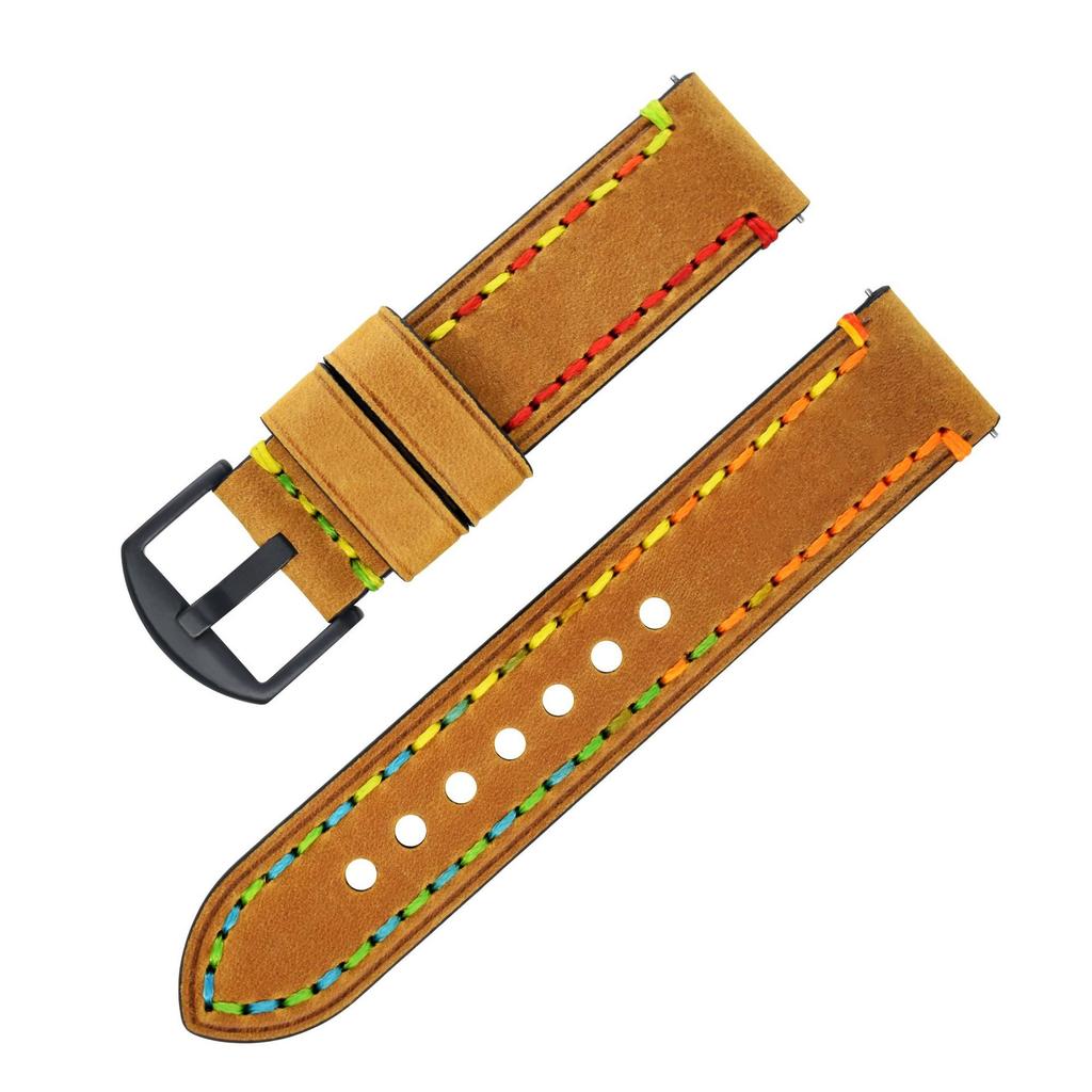 The First-layer Cowhide Crazy Horse Leather Watch Band Is Suitable for Samsung Huawei Iwatch8 Smart Watch.