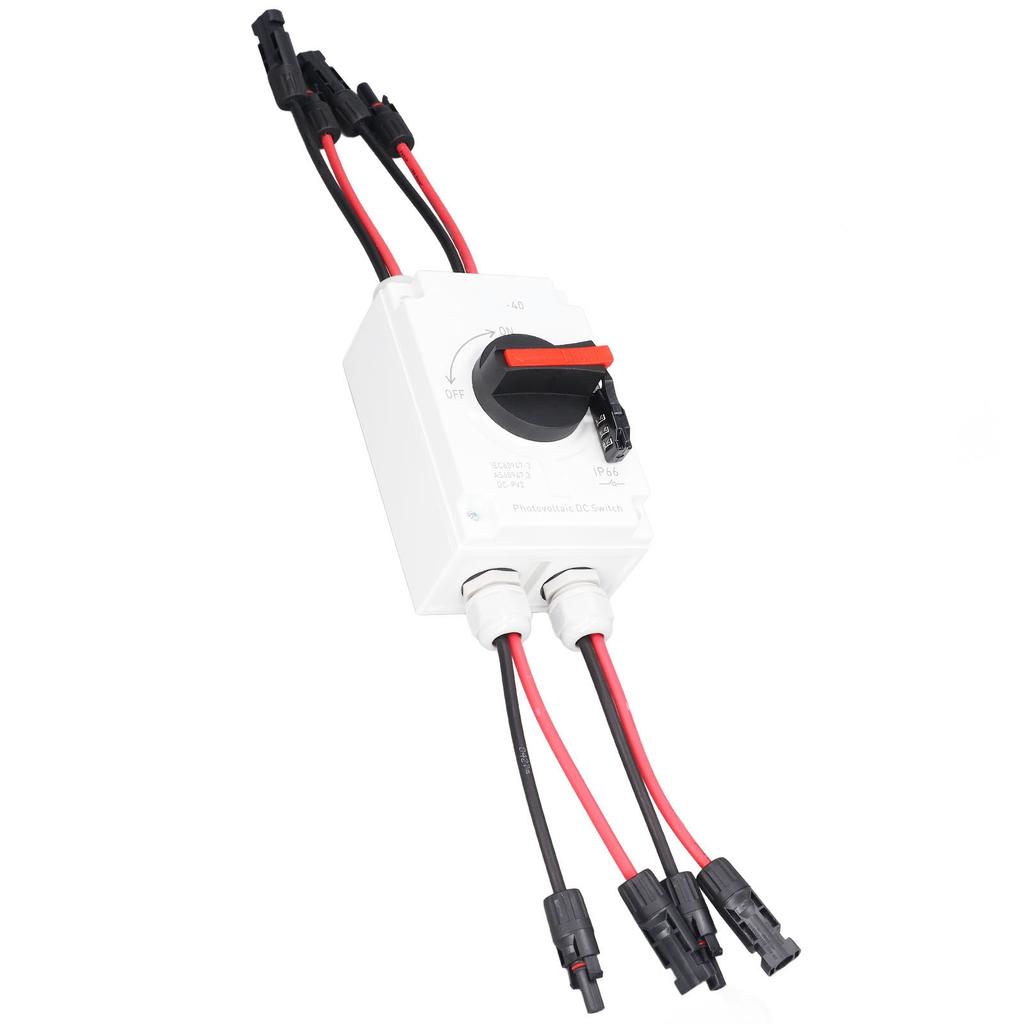 PV Solar Trennschalter 2 Eingänge 2 Ausgänge Photovoltaik-Kreisisolator 32A DC1200V 2 Strings IP66