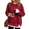 Damen Casual Langarm Locker Geschnitten Pullover Sweatshirt mit Reißverschlusskragen